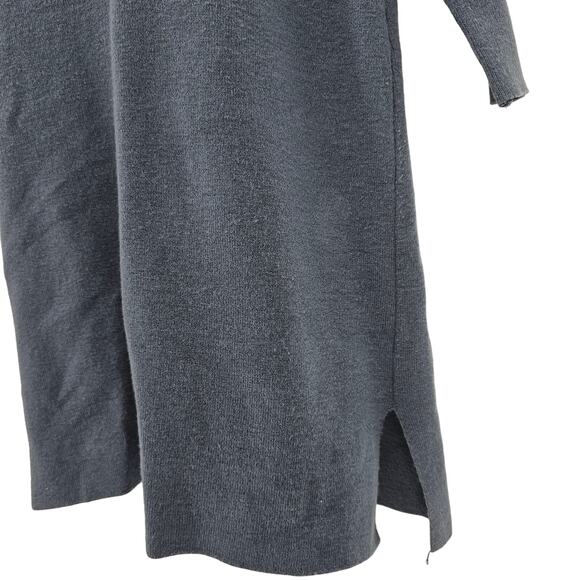 Attrangs Womans size One size Long Sleeve Midi Sweater Dress V-Neck Blue Gray - Picture 3 of 7